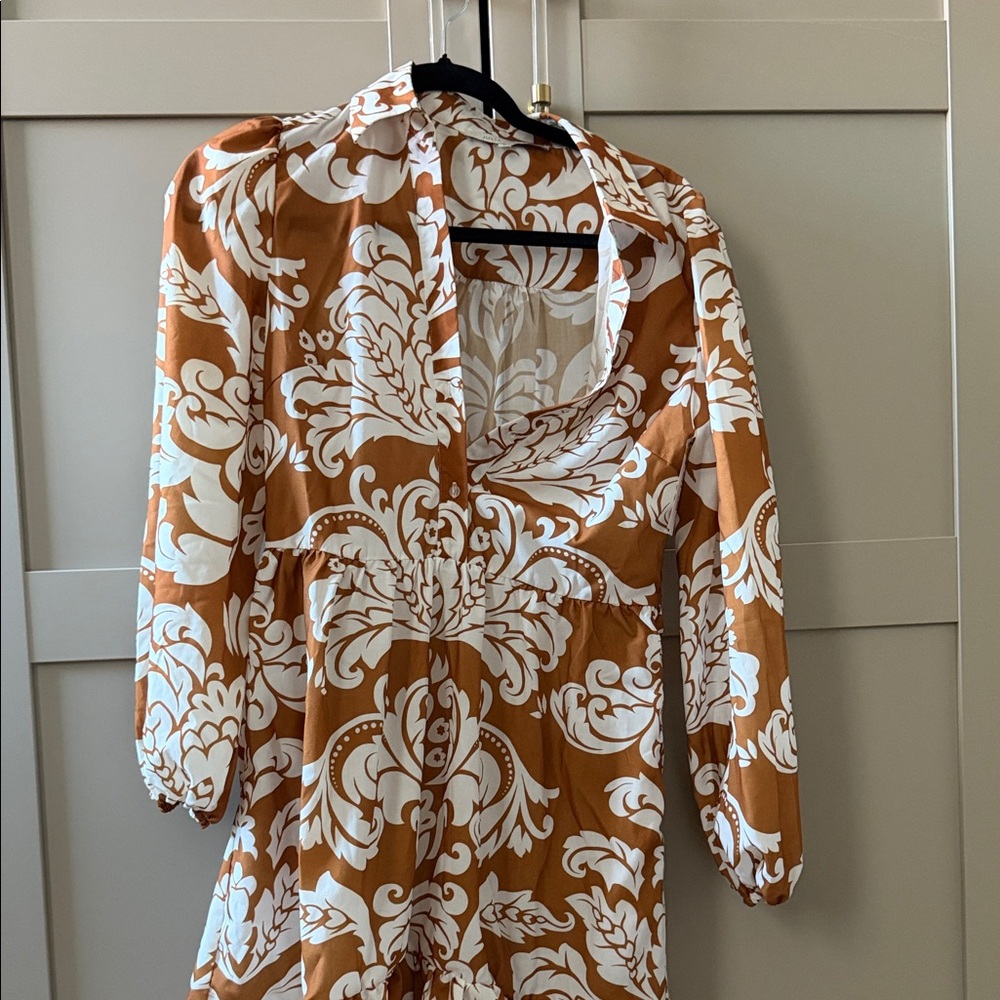 Julia Jordan Brown and White Swirl Dress brand new no tags